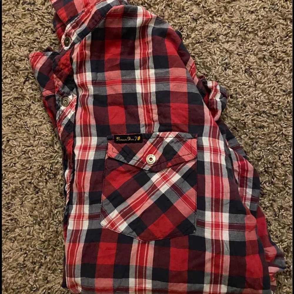 Mens plaid button-up shirt